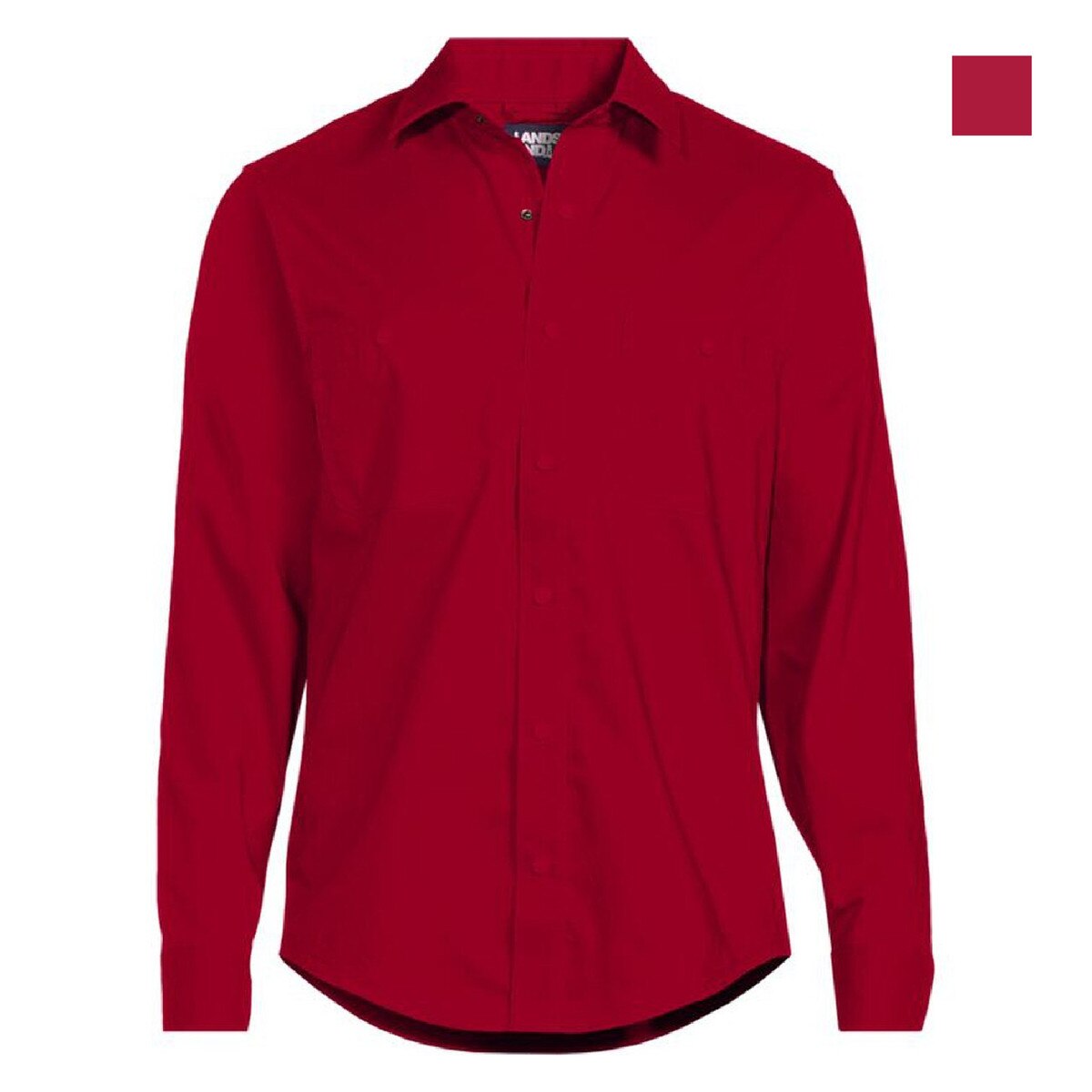 [38] Lands End Unisex Ripstop Long Sleeve Utility Work Shirt